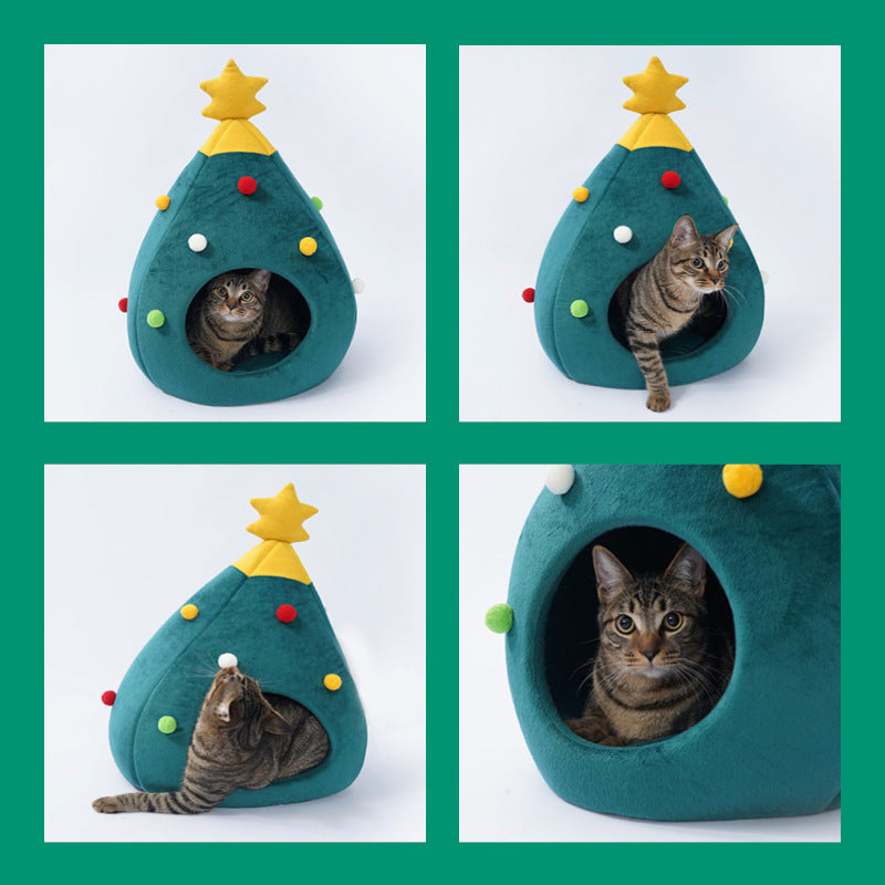 Christmas Tree Cat Kennel