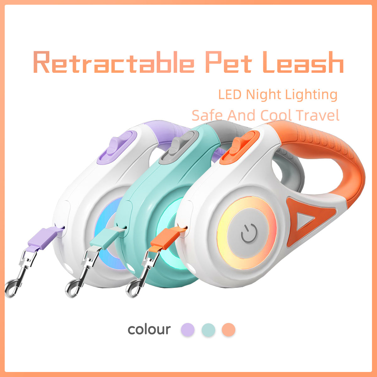 GlowWalk Retractable Leash Set